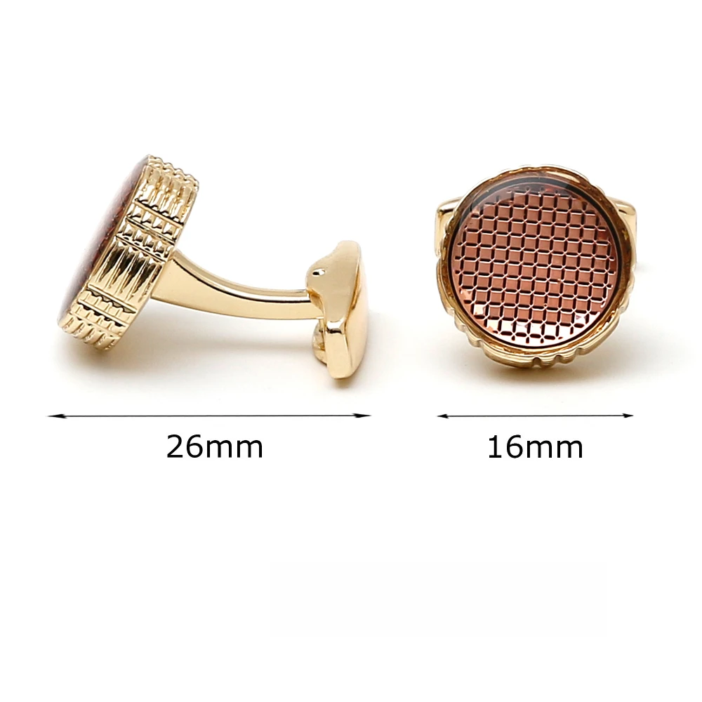 Retro Gold Mesh Texture Metal Texture Sleeve Studs Men's Business Dress Cufflinks Shirt Suit Dress Decoration
