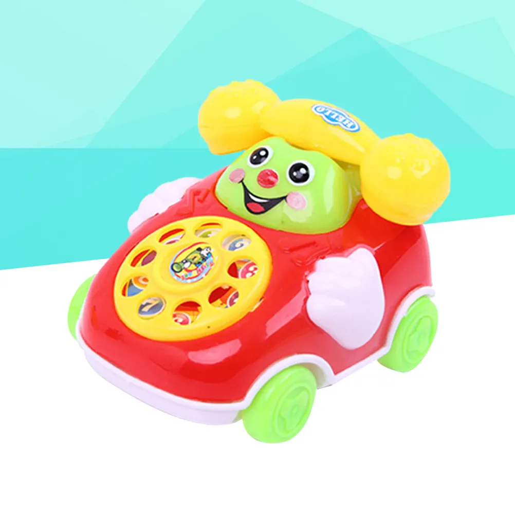 1Pcs Pull String Educational Cartoon Telephone Simulation Learning Gift for Kids Eye Hand Coordination Early Development