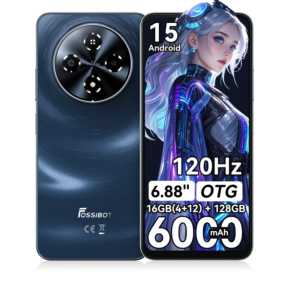 Fossibot S5 Smartphone 16(4+12)GB+128G 4G LTE,6.88