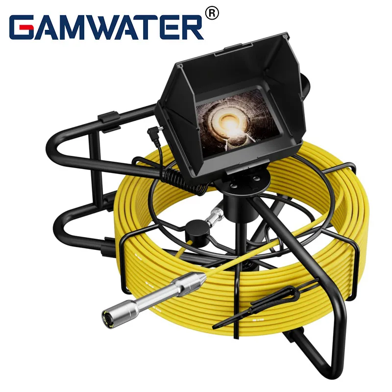 

Sewer Pipe Inspection Video Camera, 17mm 16GB Card DVR IP68 Drain Sewer Pipeline Industrial Endoscope 4.3" Monitor