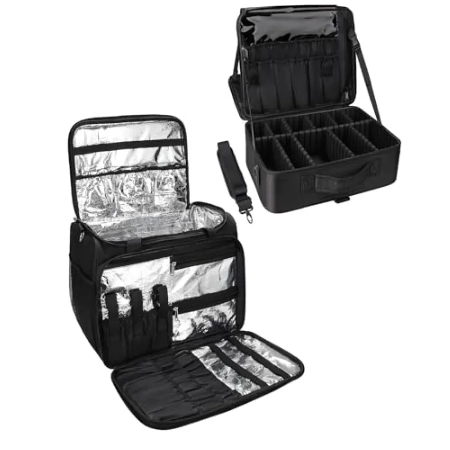 

Large Capacity Makeup Case 3 Layers Cosmetic Organizer Brush Bag and Professional Hairdressing Bag Toiletry Travel Bag