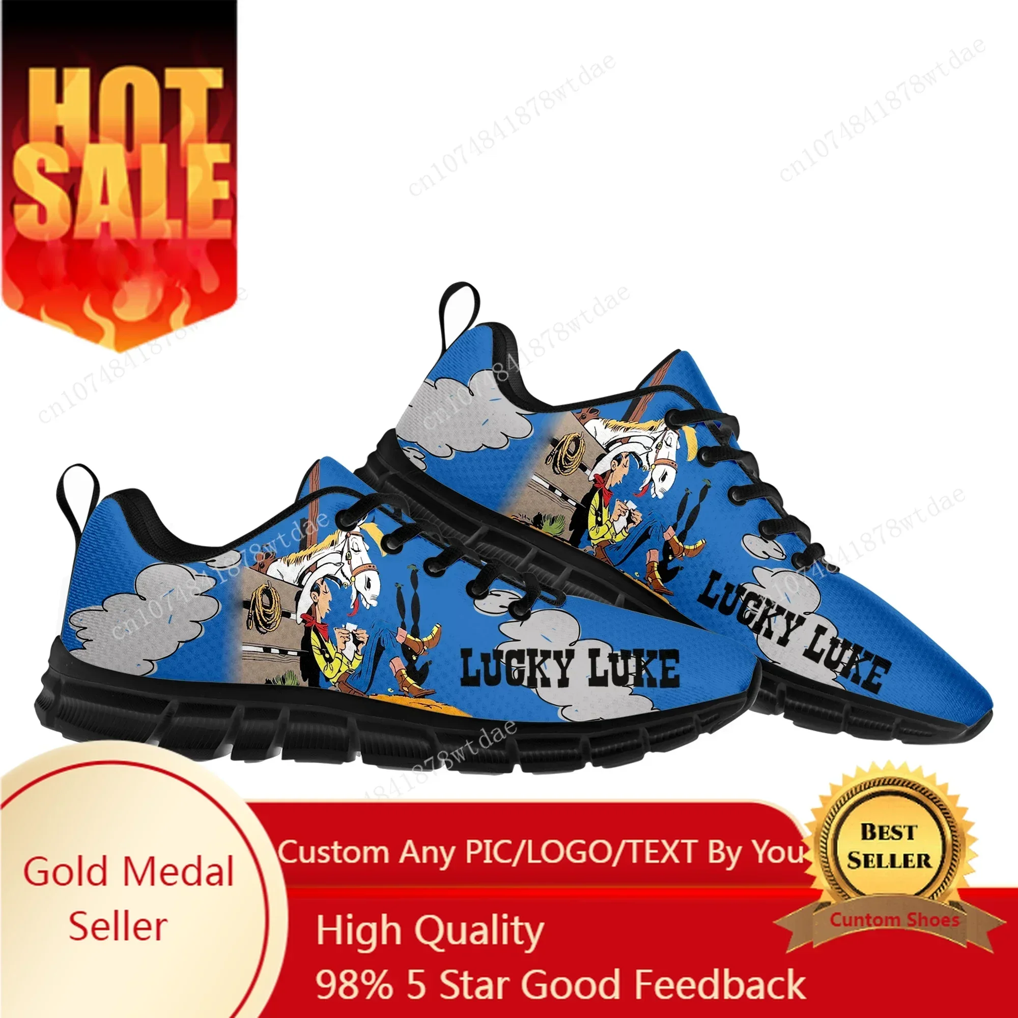 

Lucky Luke Sports Shoes Mens Womens Comfortable Sneakers Cowboy High Quality Manga Cartoon Sneaker Custom Shoe