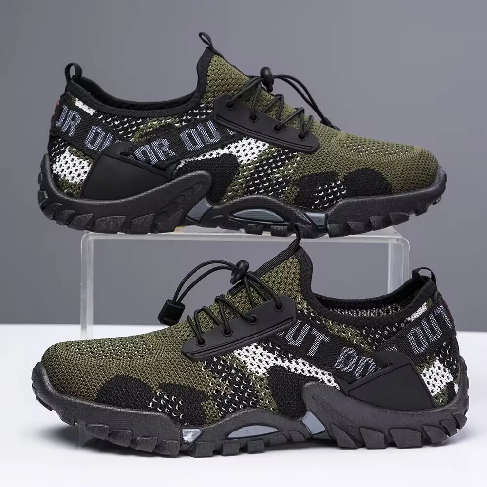 New Men's Shoes Flying Woven Mesh Sports Breathable Light Casual Sports Running Soft Sole Travel Shoes Sneakers Off White Shoes