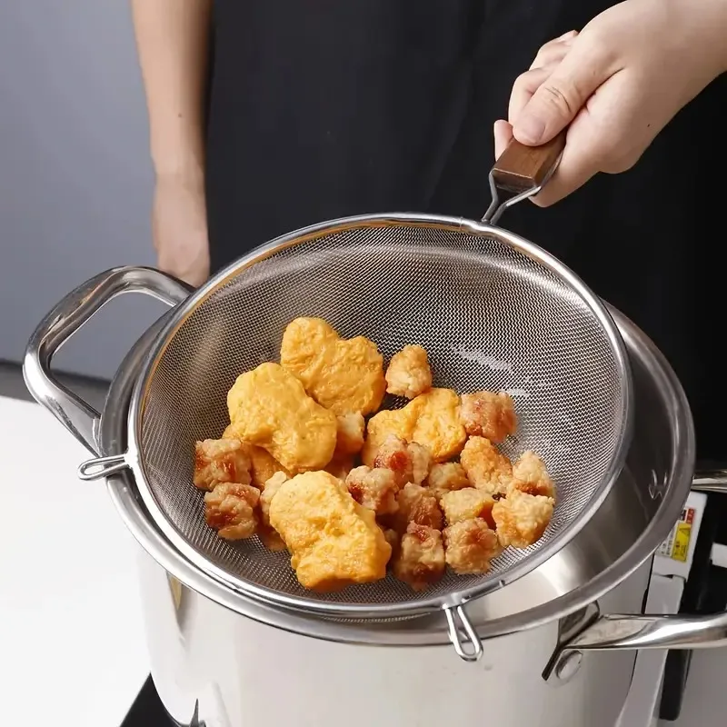 Frying Oil Strainer, Drains & Filters for Deep Frying. 30cm, with Handles, Easy to Clean - Image 2