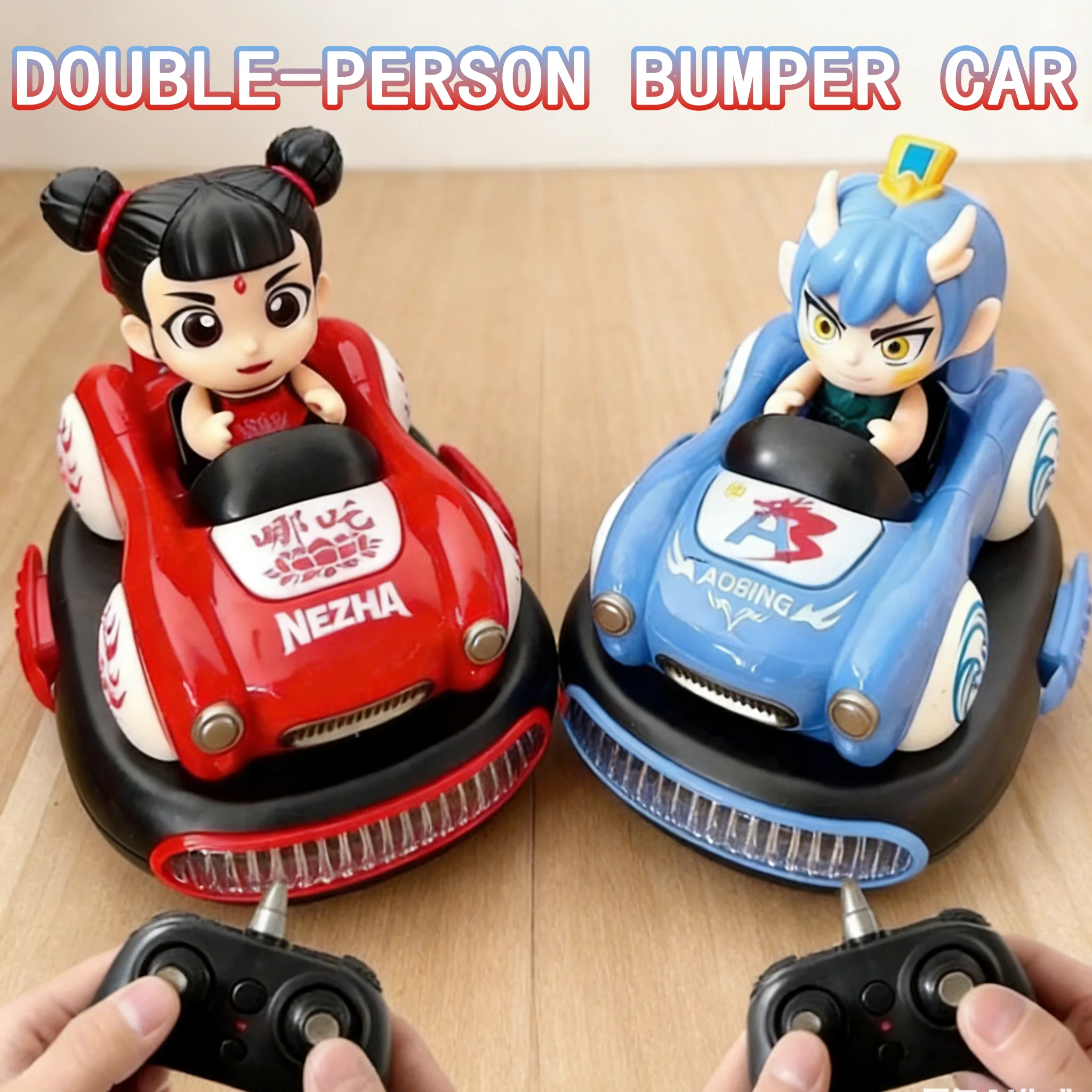 

Officially licensed children's remote-controlled Nai Zhou and Ao Bing bumper car for two-player battle with drifting and bubble