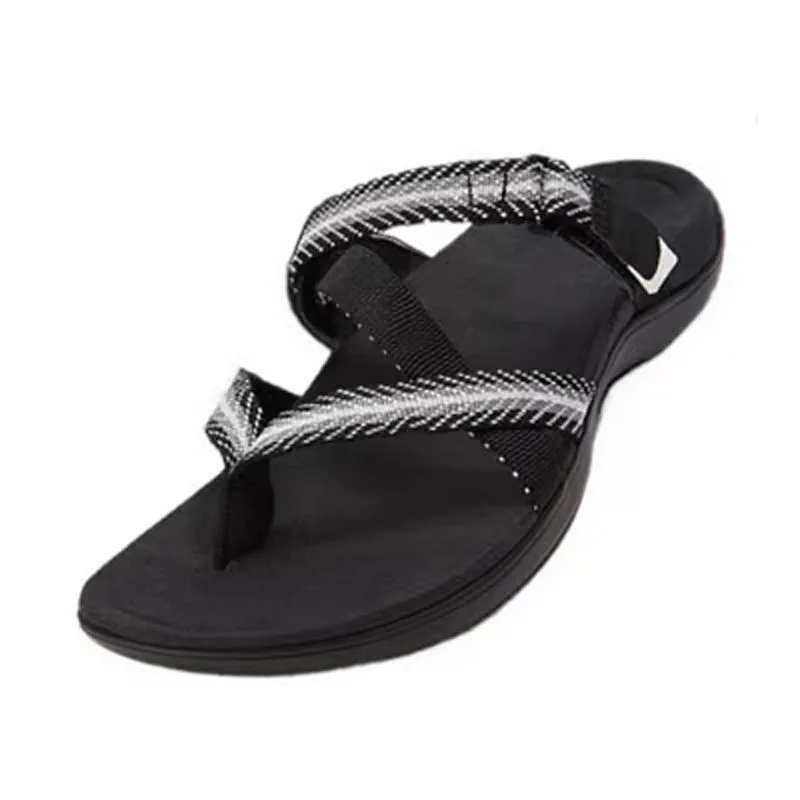 Sandal Wanita Musim Panas Sandal Kasual Sepatu Pantai Wanita Slip On Sandal Jepit Flat Etnis Sepatu Slide 2022