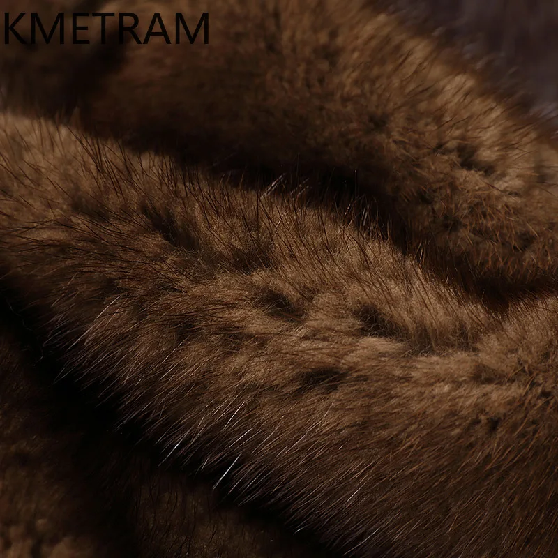 100% ทั้งMink Fur Jacketผู้หญิงหรูหรากาแฟสีกาแฟขนสัตว์จริงคุณภาพสูงฤดูหนาวเสื้อผ้าผู้หญิงFurryแจ็คเก็ต 2025