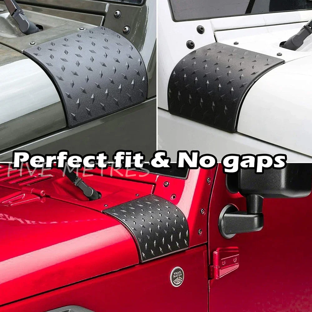 Cowl Body Armor Cover Fit Jeep Wrangler Rubicon Sahara JK & Unlimited 07-17 Cowling Cover Side Hood Corner Guard