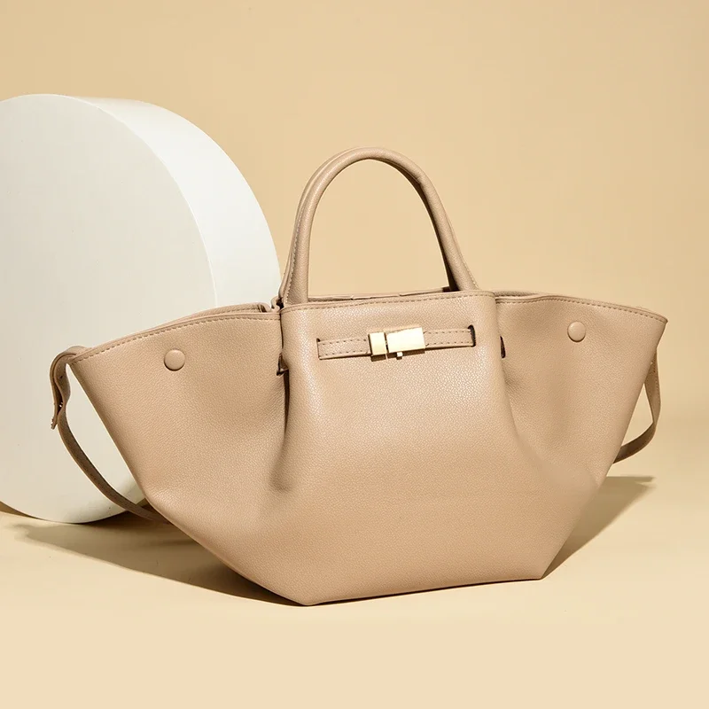 Luxuriöse Damen-Handtasche im Premium-Design aus PU & Wildlederimitat, elegante Umhängetasche mit Henkel, große Kapazität – Detail 12