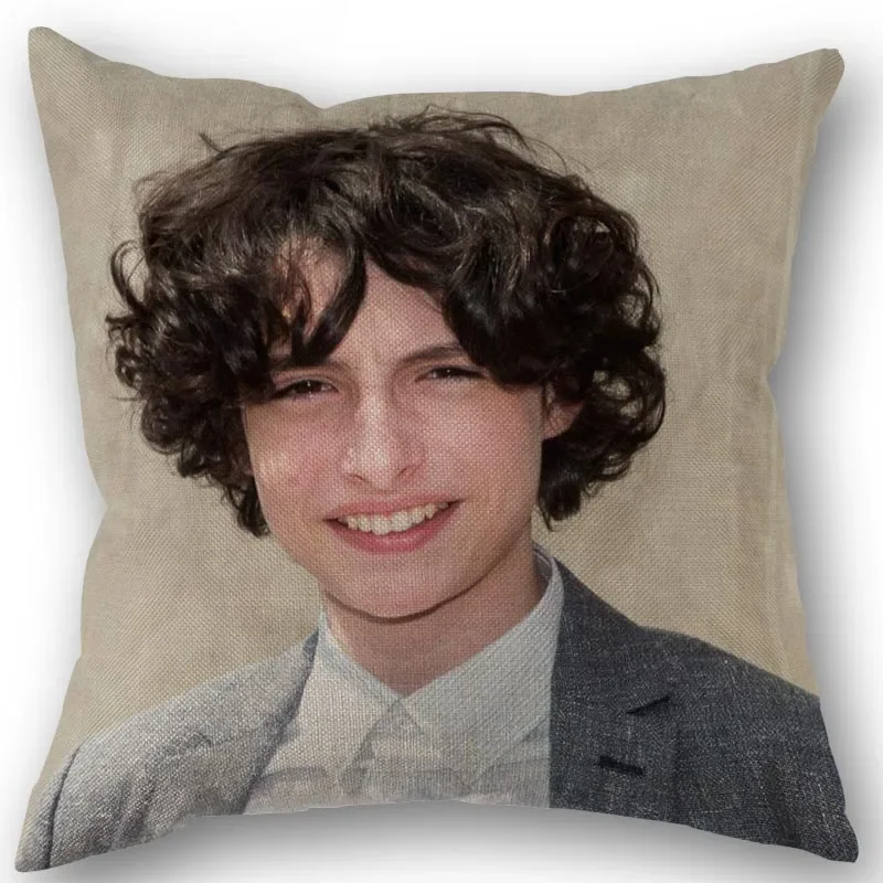 Nice Custom Finn Wolfhard Pillowcase Cotton Linen Fabric Square Zipper Pillowcase 45X45cm Wedding Decorative Pillow cover