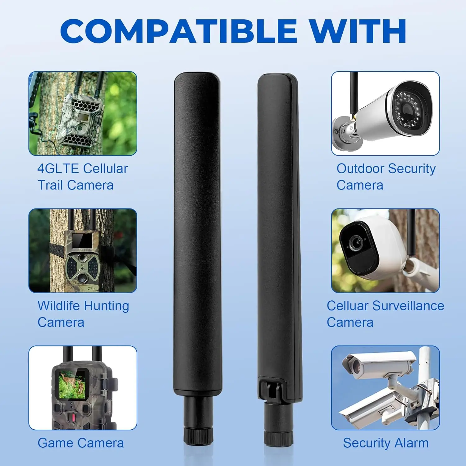 هوائي خلوي 4G LTE 5G مع موصل RP SMA ذكر، 9dBi لـ Spypoint، كاميرا Stealth Cam، Tactacam، راوتر لاسلكي، كاميرا أمان