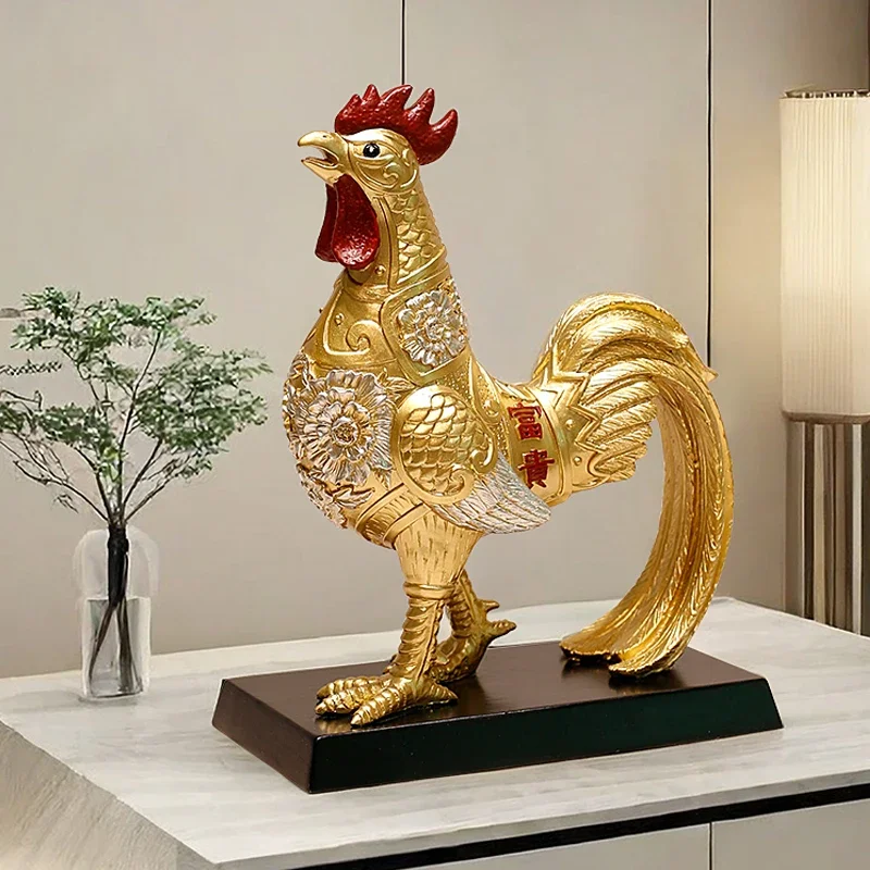 Lucky Rooster Home Decor Statue for Bar Cabinet & Living Room FortuneGift for HousewarmingBusinessOpening FriendsPresentOrnament
