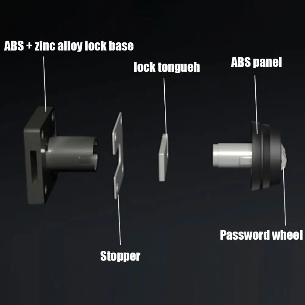 3-Digit Password Door Lock Keyless Easy to Install Cabinet Password Lock Zinc Alloy and ABS solid Mechanical password lock