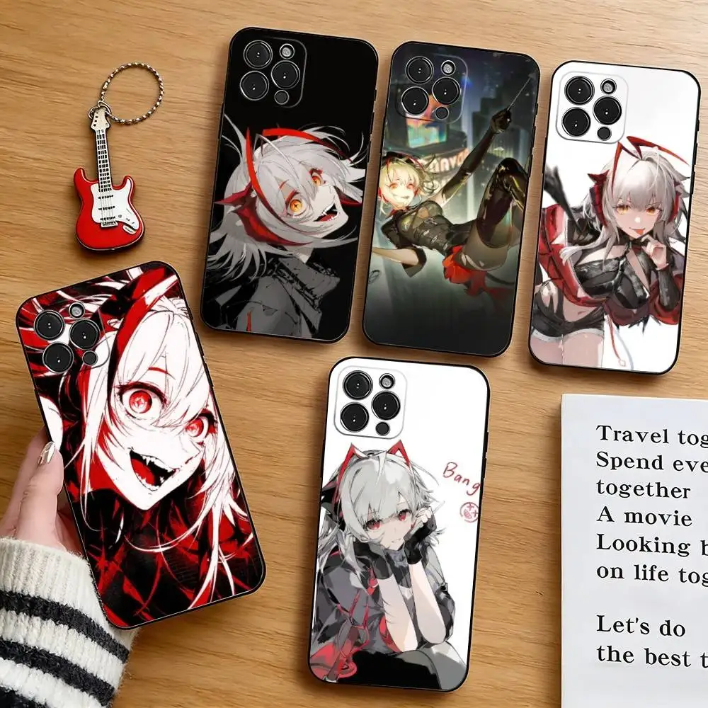 

A-Arknights W Phone Case For iPhone 17,16,15,14,13,12,11 Plus,Pro Max,XS,Soft Silicone Black Cover