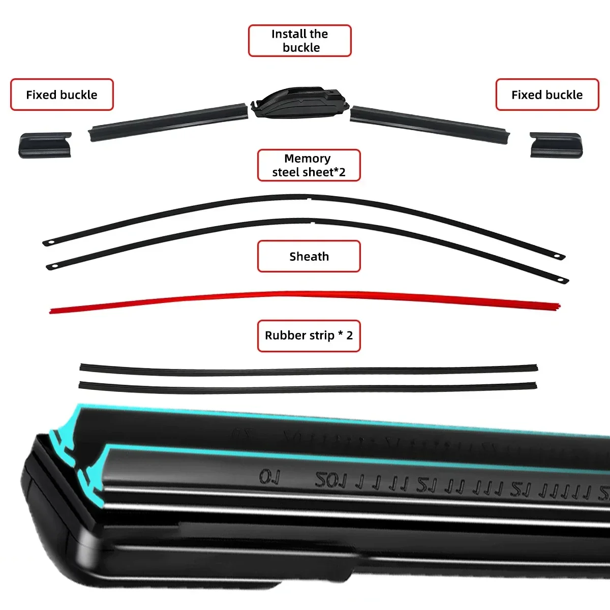For Mazda 2 Sedan Hatchback DY DE DH DJ DL 2002 2005 2007 2010 2012 2014 2015 2018 2021 Double Rubber Car Windshield Wiper Blade - view 6