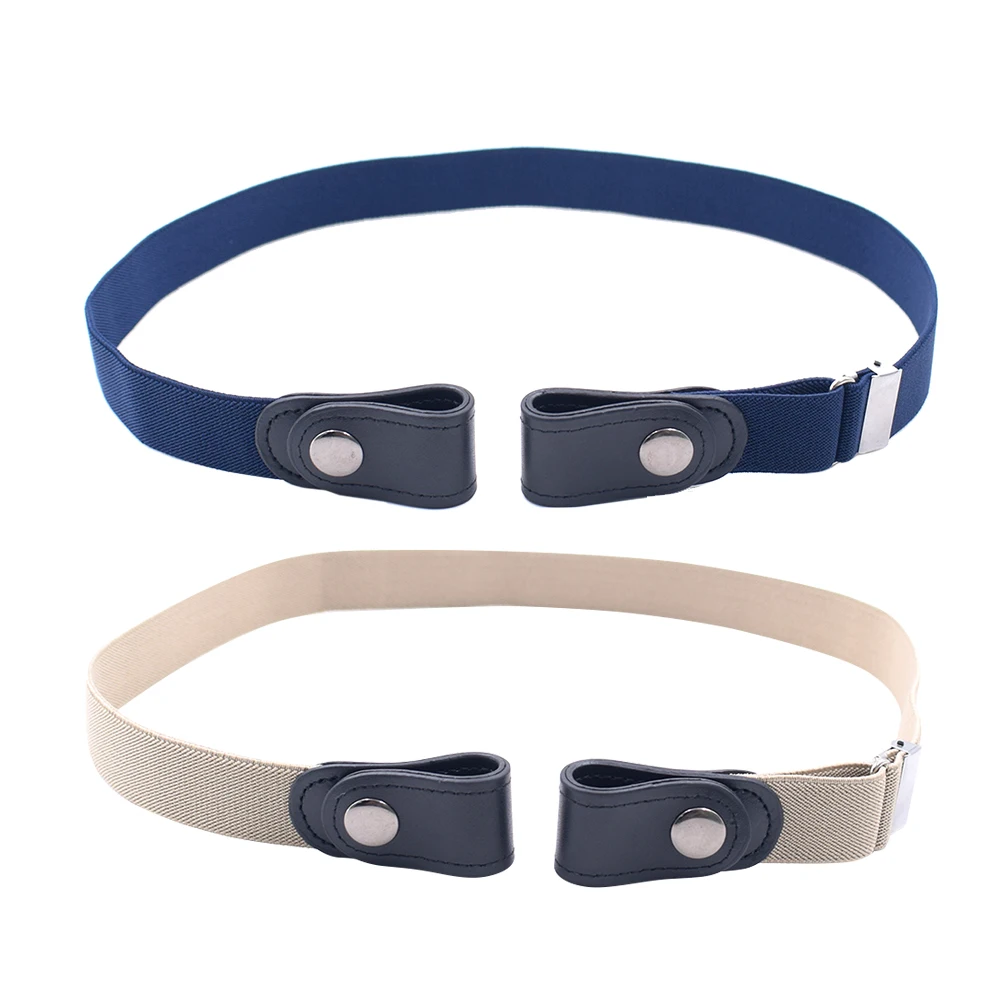 

2pcs Stretchy Stretch Waist Belt Pants No No Buckle Belts Buckle Universal Navy Adjustable Pants Belts For Men Women