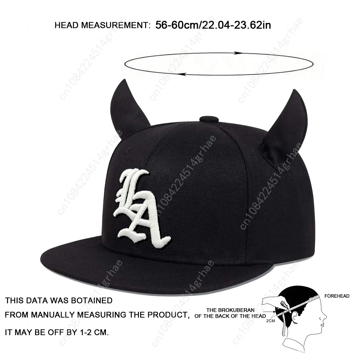 Unisex Personality Letter Embroidery Ox Horn Hip-hop Hats Spring Autumn Outdoor Adjustable Casual Baseball Caps Sunscreen Hat