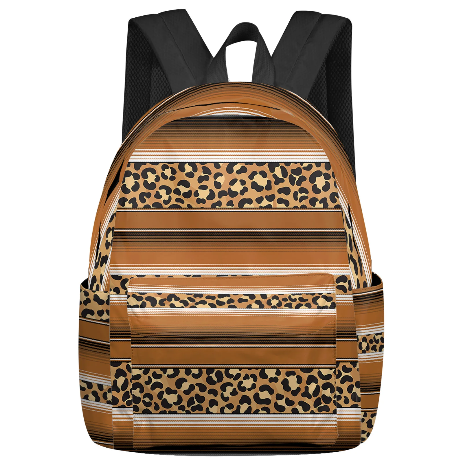 

Mexico Stripes Leopard Print Animal Skin Texture Brown Backpacks Custom School Bags Laptop Backpack Men Women Travel Mochila