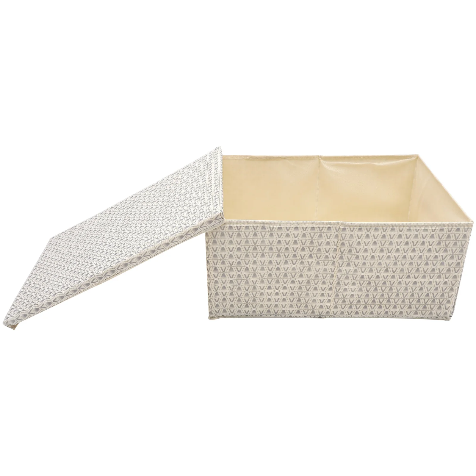 

Clothes Storage Box Large Capacity Foldable Wardrobe Organizer Blanket Toy Holder PP Material Beige Bedroom Use