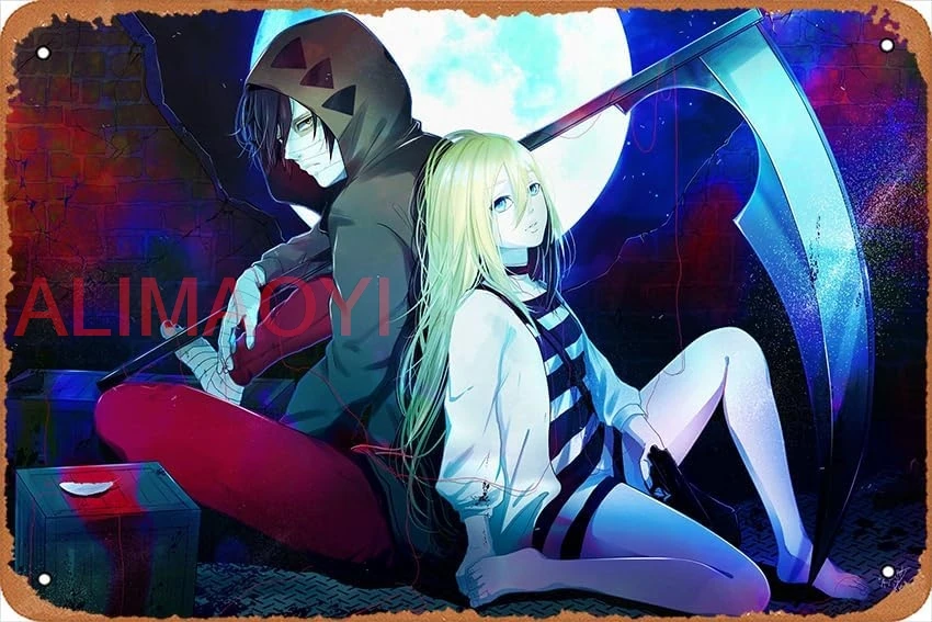 Rachel Gardner Satsuriku No Tenshi Zack Angels Of Death Anime Poster Home Wall Decoration Retro Metal Tin Sign 8x12 inch nice