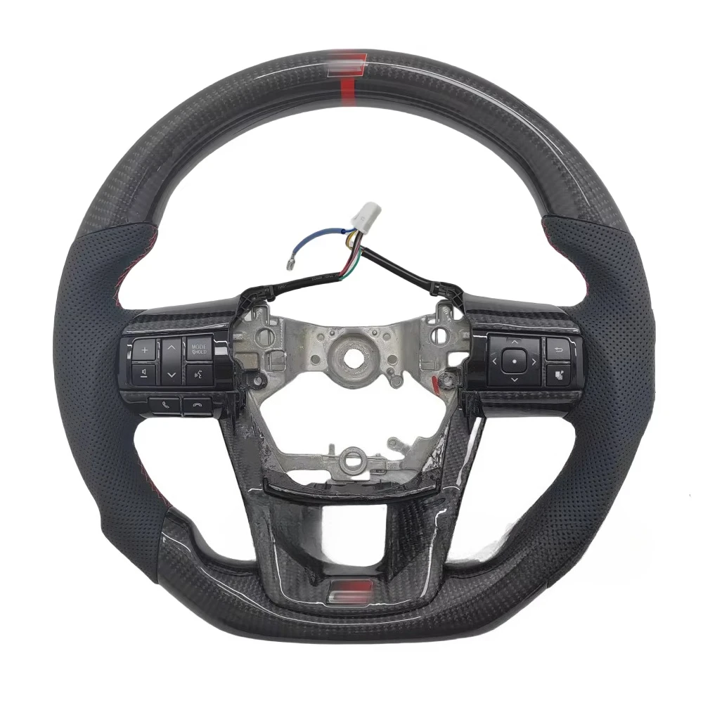 Volante de fibra de carbono personalizado para Toyota Hilux Revo Fortuner 2011-2018 Innova GR Sport Racing