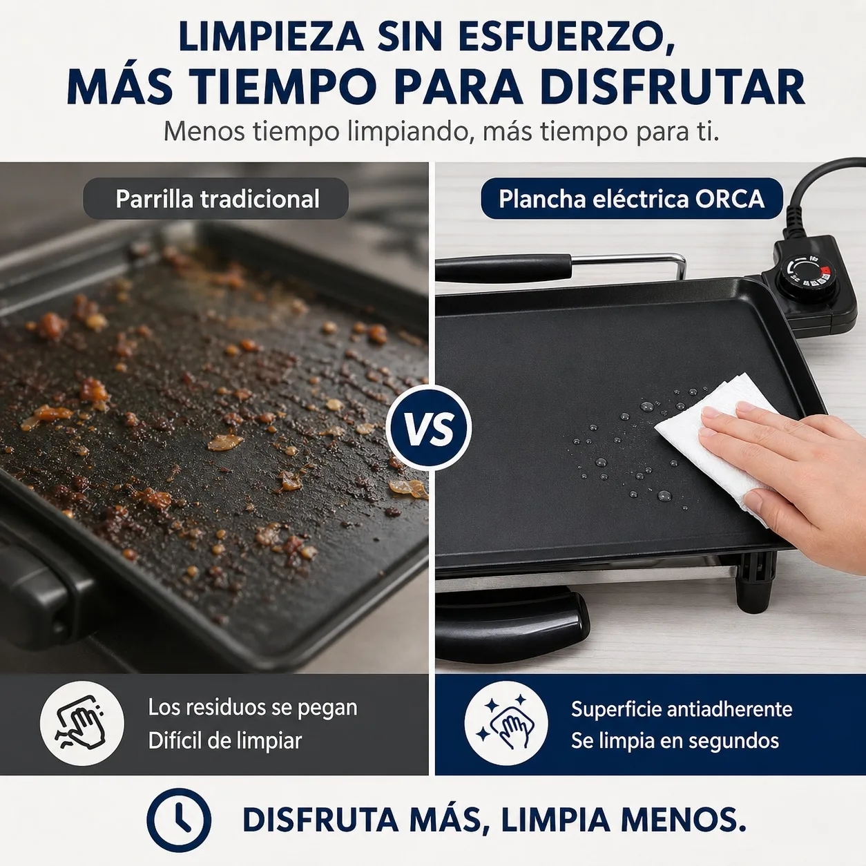 Plancha Eléctrica de Mesa 2000W con Superficie Antiadherente de 52x23cm, Temperatura Ajustable y Asas de Toque Frío para Barbacoa sin Humo en Interiores