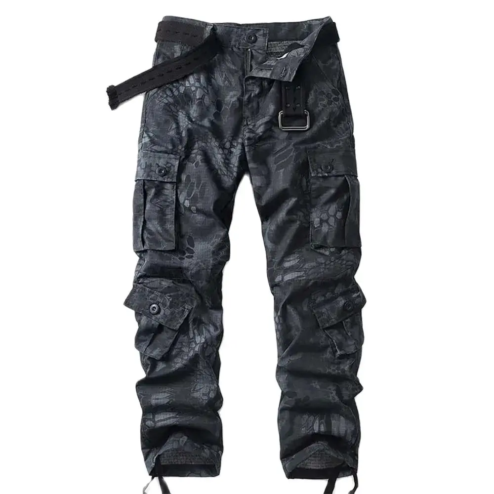 Fashion Style Cargo Pants Men Casual Loose Baggy Straight Trousers Durable Camouflage Clothes