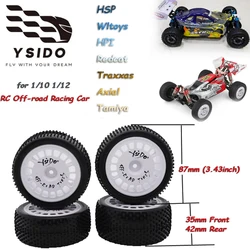 4PCS YSIDO RC Off-road Car Tires 87mm Front Rear for HSP Wltoys HPI Redcat Traxxas Axial Tamiya TT02B 1/10 1/12 RC Racing Car