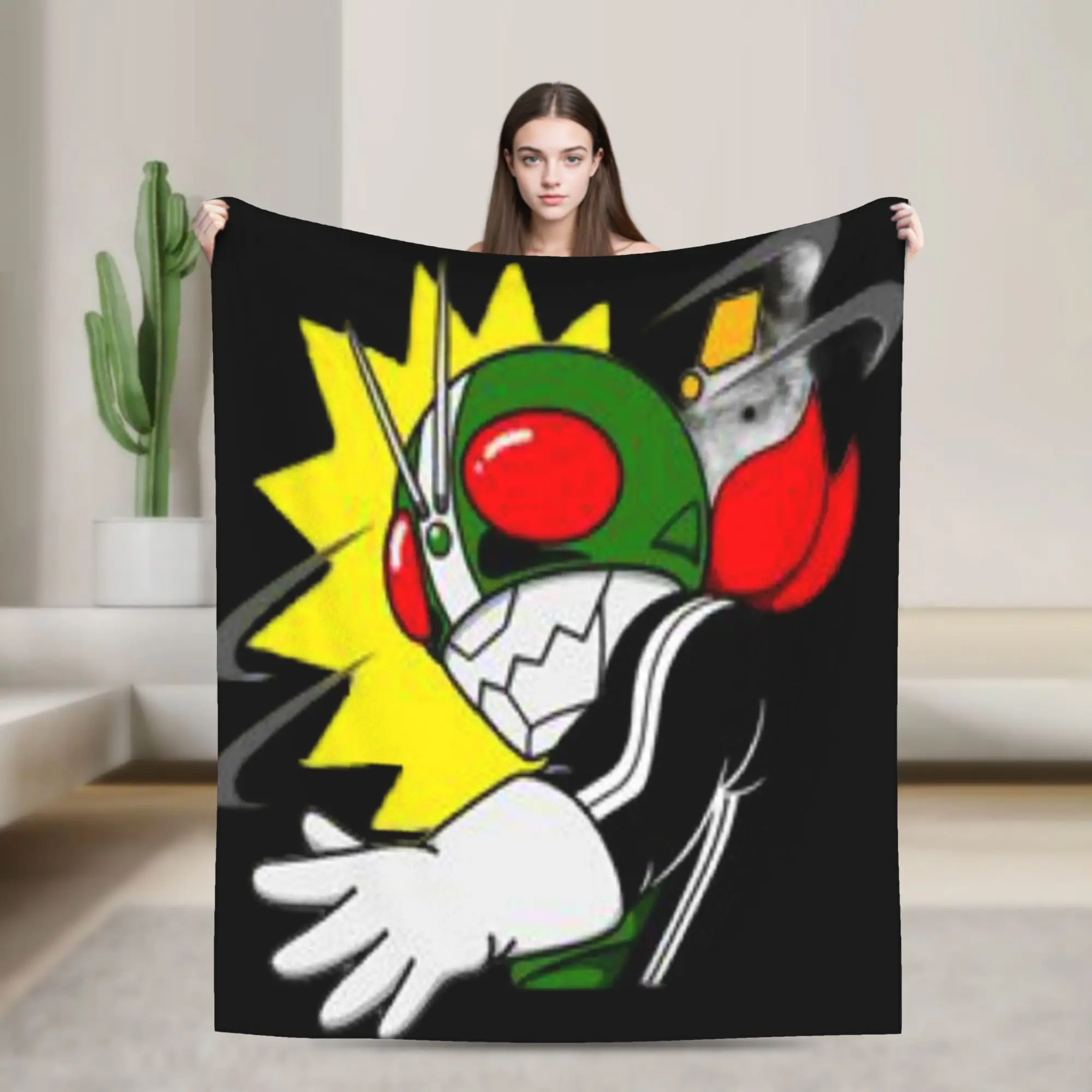 Kamen Rider Cartoon Blankets  Travel Flannel Bedding Throws For Couch Chair Sofa Bed Warm Quality Bedspread Birthday Present