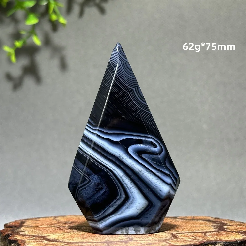 Natural Black Agate Free-Form Torch Home Fashion Decoration Gift Reiki Energy Healing Witchcraft Altar Chakra
