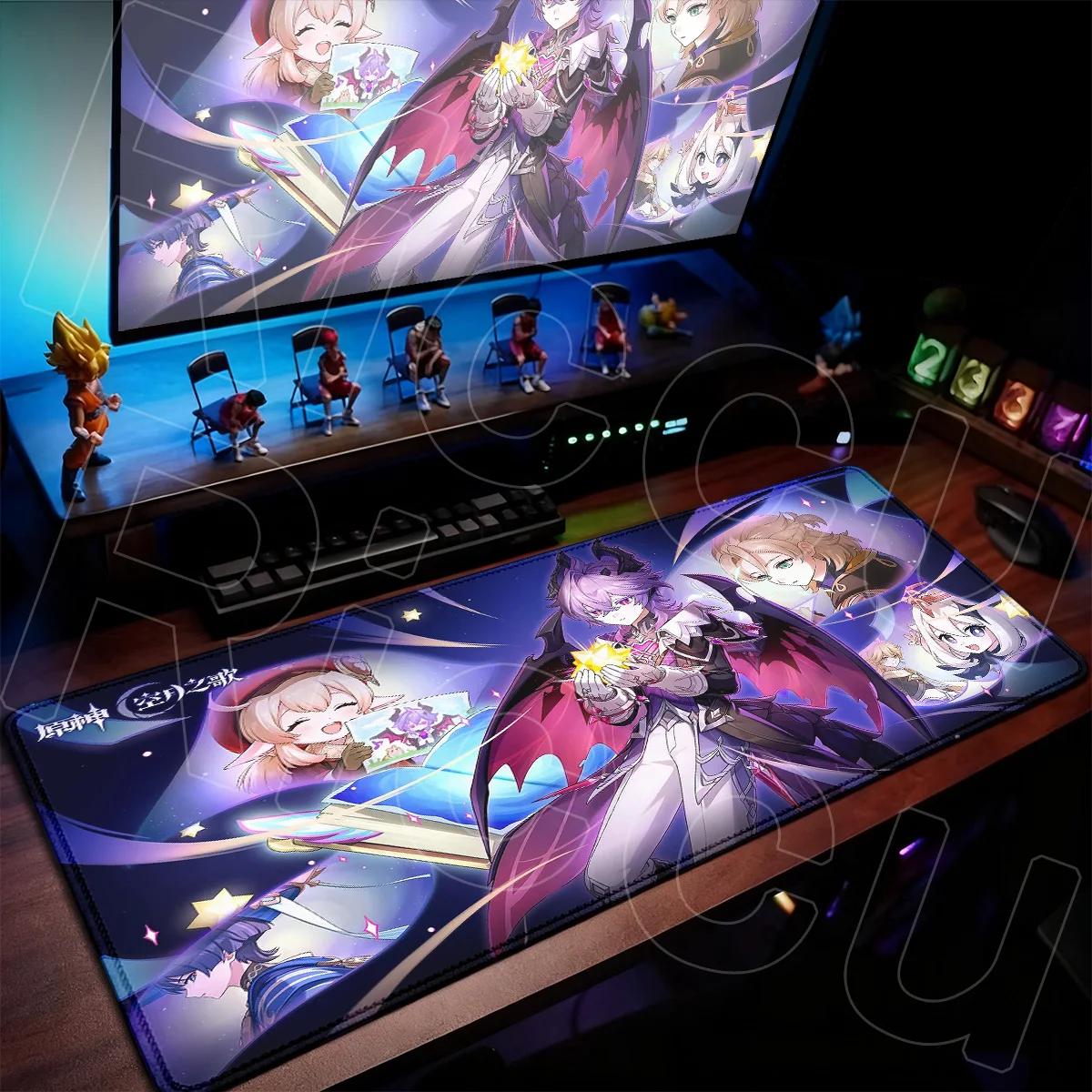 900 x 400 mm Gaming-Teppich, rutschfeste Büro-Tastaturmatten, neu, heißer Genshin Impact Schreibtischteppich, Anime Cool Durin, waschbares Laptop-Mauspad – Detail 15