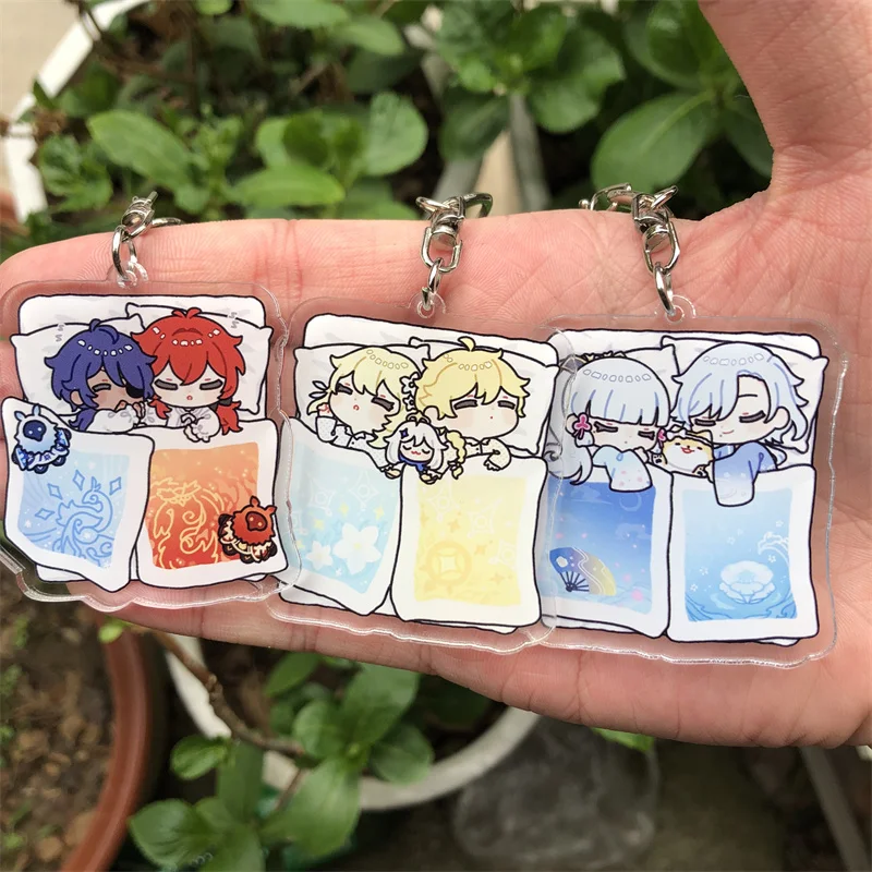 Genshin Impact Wanderer Abyss Mage Tighnari Kamisato Ayaka Keychain Accessories Anime Game Cosplay Pendant Prop Badge Gift image 2