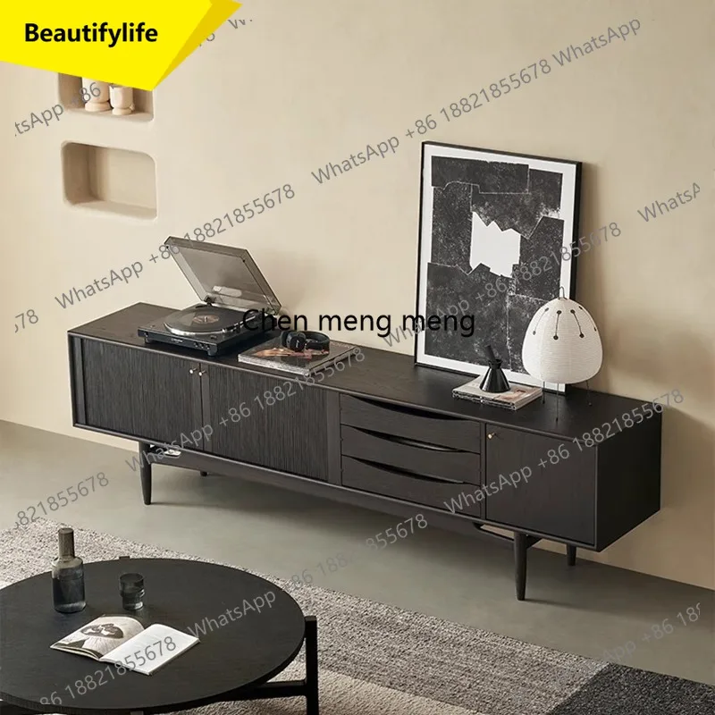 

a55 ​ ​ Тумба под телевизор из массива североамериканского ореха в итальянском современном стиле Ваби-Саби, креативный шкаф для хранения, мебель для гостиной