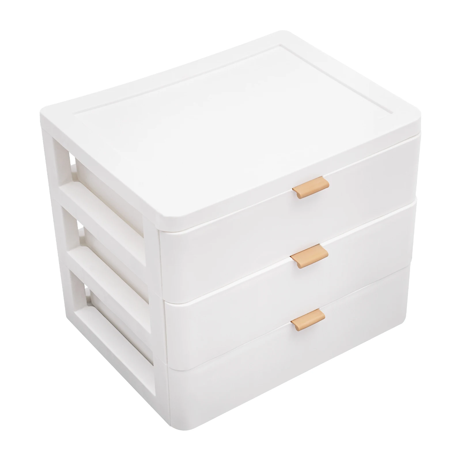 Large-Capacity 3-Tier Storage Organizer, Sturdy PP Material, Stylish White Design