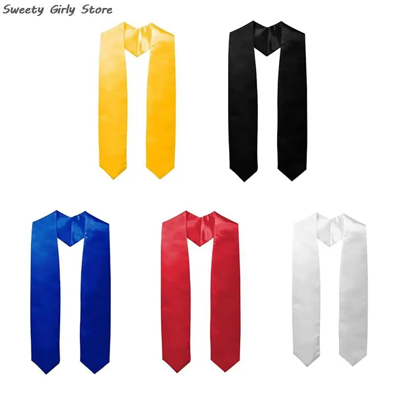 Student Sash Graduation Ceremony Party Decor Smooth Silk Sash Photo Booth Props Adult Honor Stole Scarf Bachelor Gown Scarves