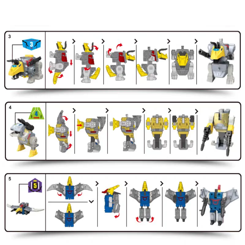 Auf Lager Transformation Sula Wong 5-in-1-Dinosaurier-Roboter Atcion Figurensammlung Modellkollektionen Ornament Spielzeug Geschenk