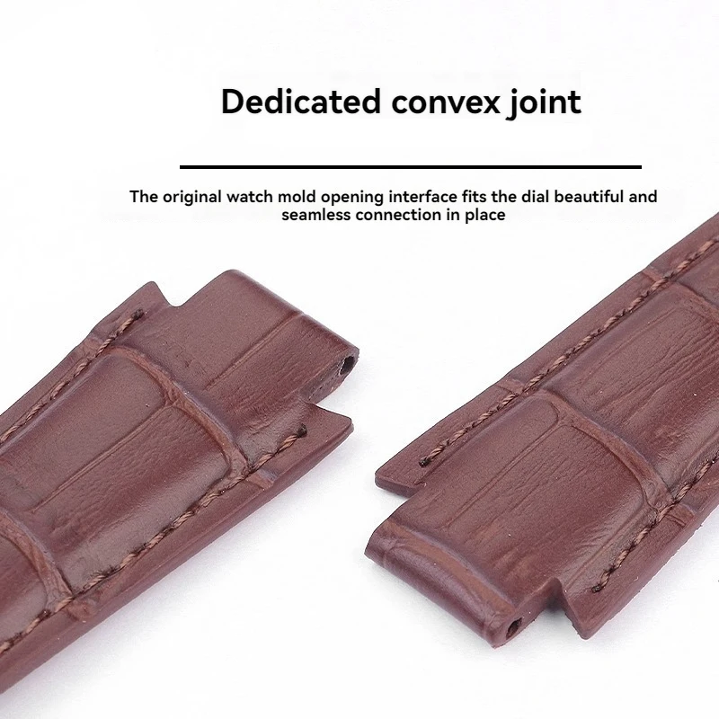 For Tissot T60 Watch Strap Men's T60.1.513 Leather Watchband 24x14mm Convex Wristband Black Brown Bracelet