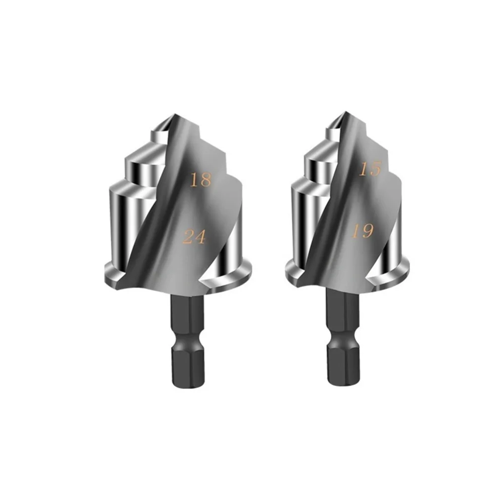 

2pcs Drill Bits 20/25/32mm Hex Spiral Step Drill Bit Water Pipe Expansion Punch Plumber 6.35mm Hexagonal Handle Drill Bits Parts