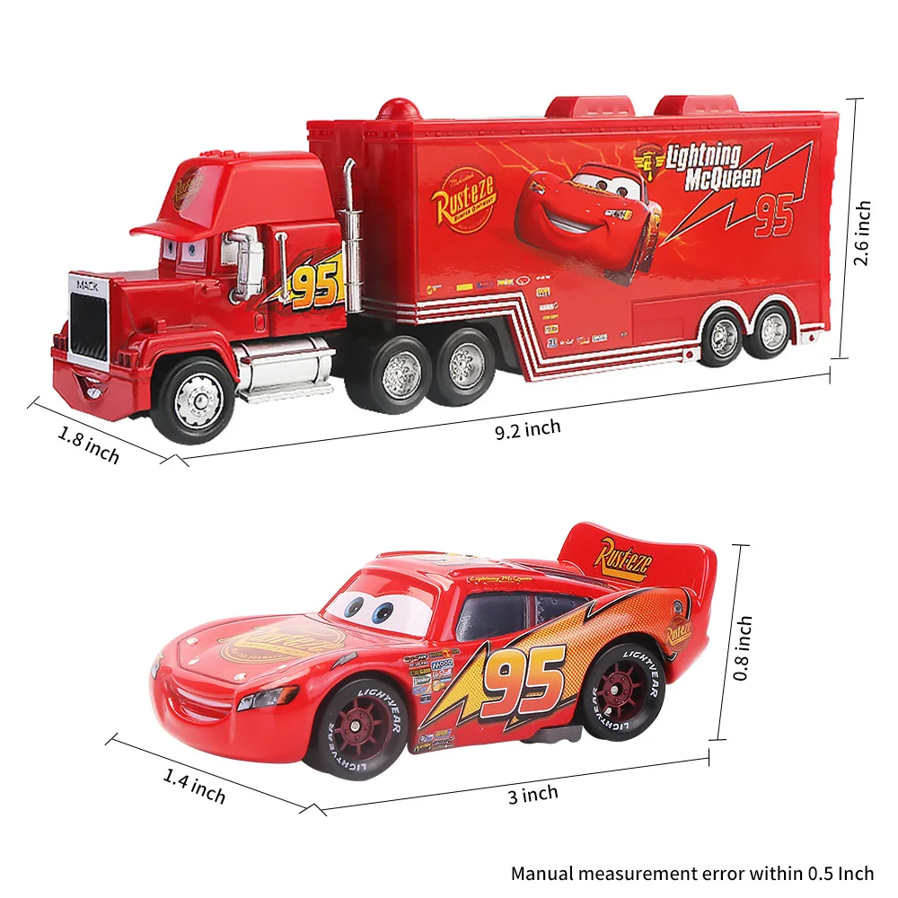 Samochody Disney Pixar 2 3 zygzak McQueen Mack wujek Jackson burza samochód ciężarówka 1:55 Diecast pojazdu metalowe zabawki prezent dla dzieci