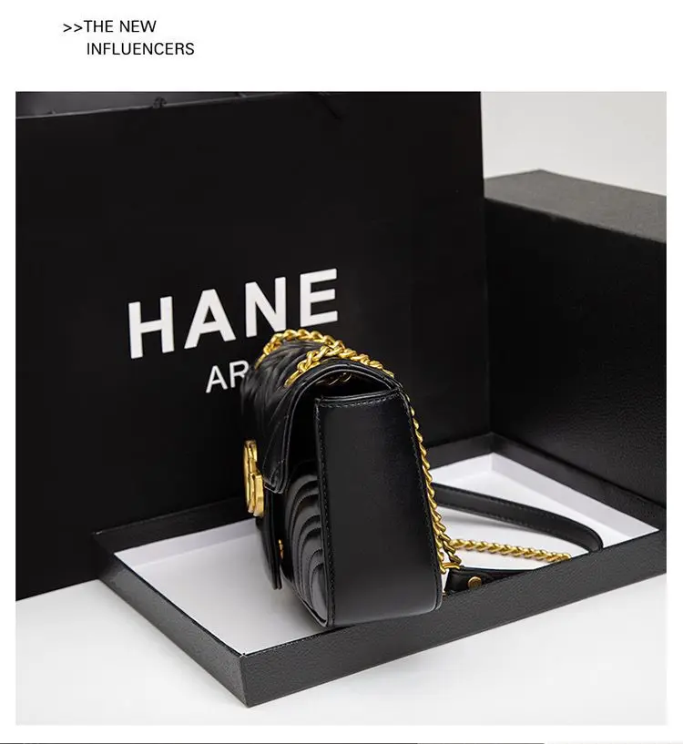 Borsa in stile designer - Prodotto di successo del 2025 - Borsa retrò in pelle con catena a forma di diamante di fascia alta - Borsa a tracolla classica e alla moda