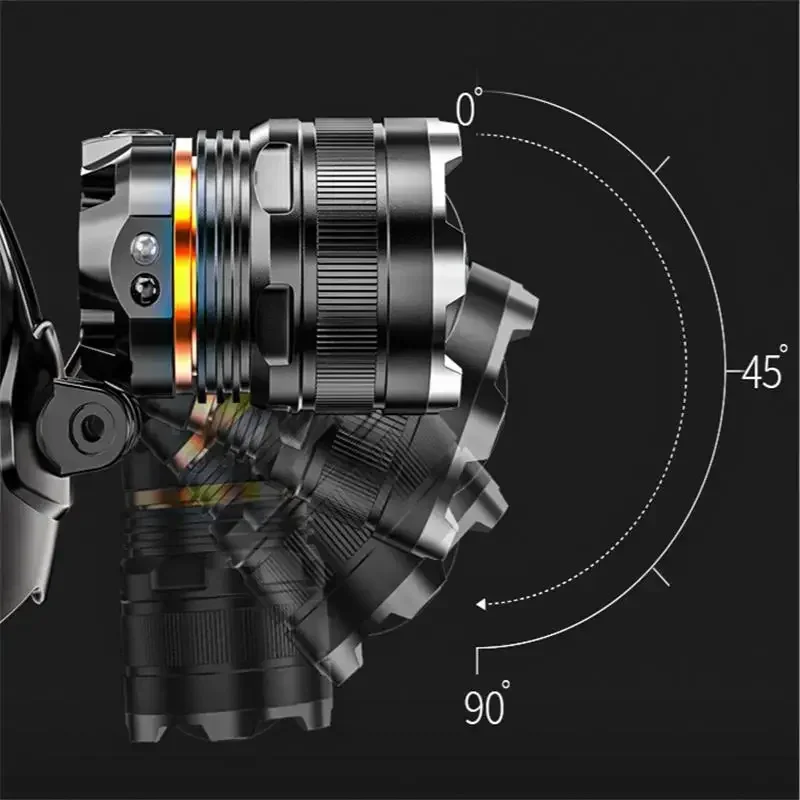 1000000LM LED Headlamp XHP90.2 Headlight Use 2*18650 battery Flashlight USB Rechargeable Head Lamp Fishing Camping Head Torch