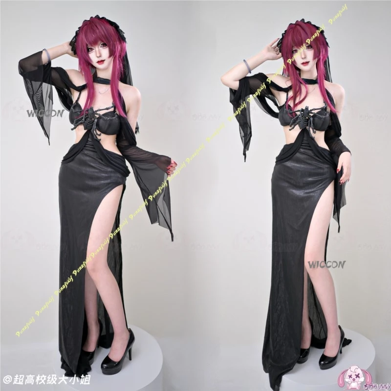 Cosplay Costumes Anime Game Girls Dress Dark Gothic Spider Bride Halloween Black Punk Clothe Party Stage Women Christmas Outfit - view 2