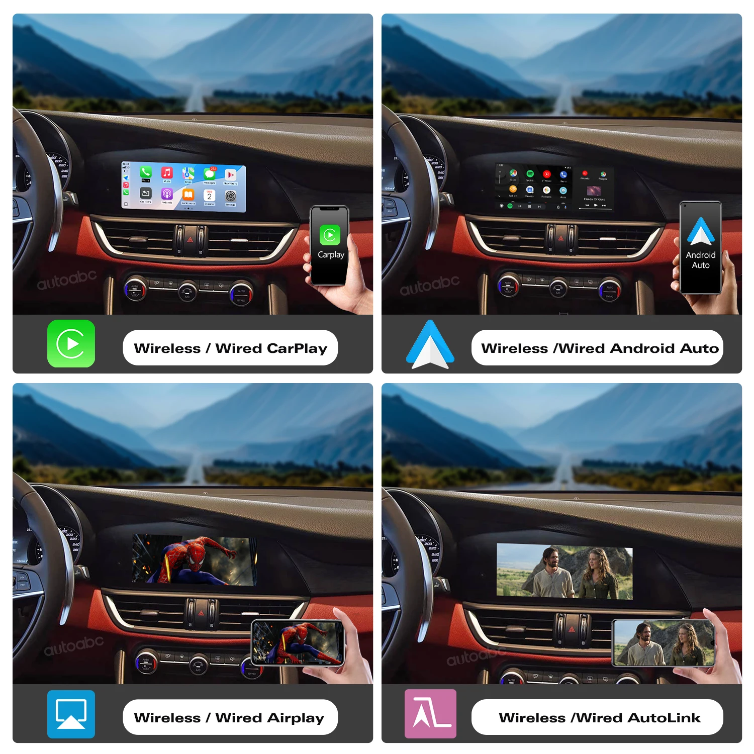 Wireless CarPlay Android auto For Alfa Romeo Stelvio /Giulia 2017-2019 CarPlay Interface Compatible with Original Car Camera