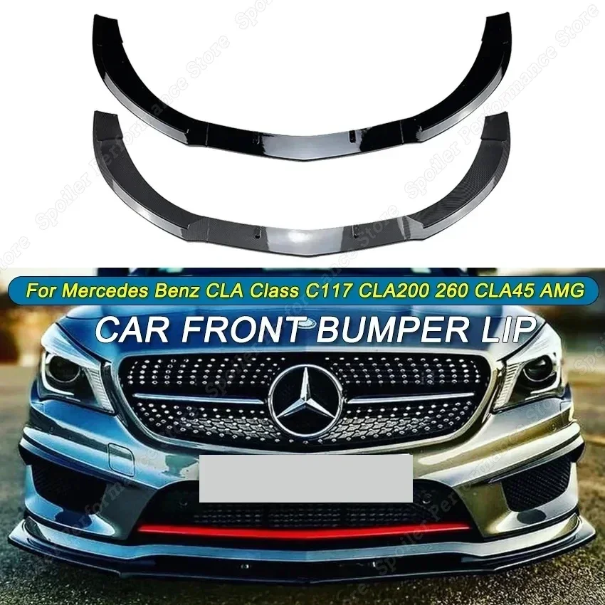 

For Mercedes Benz CLA Class C117 Car Front Bumper Lip Body Kit Spoiler Splitters Diffuser CLA200 260 CLA45 AMG 2013-2015 Tuning