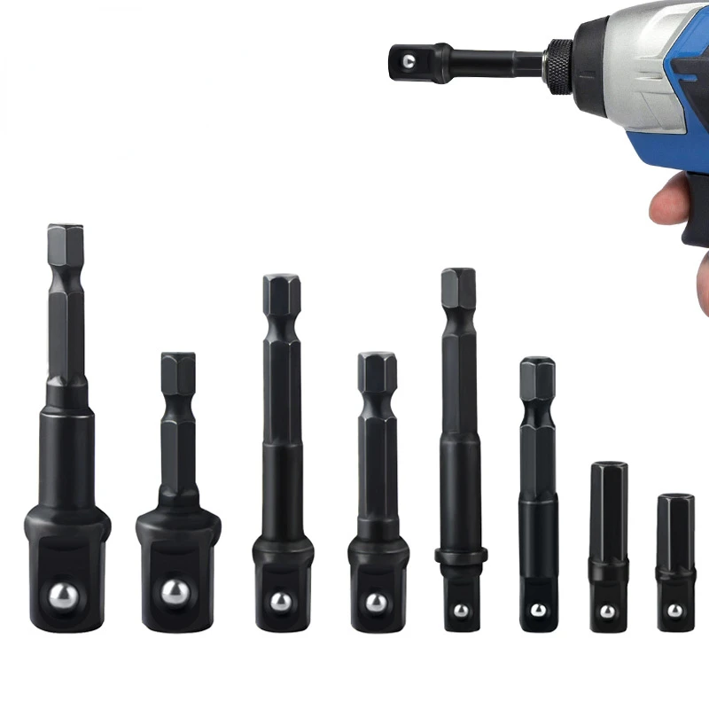 เจาะซ็อกเก็ตอะแดปเตอร์ 1/4 ''Hex Shank Extension สําหรับ Impact Driver 1/2'' 3/8 ''1/2'' หัวเจาะอะแดปเตอร์บิตชุดเครื่องมือ