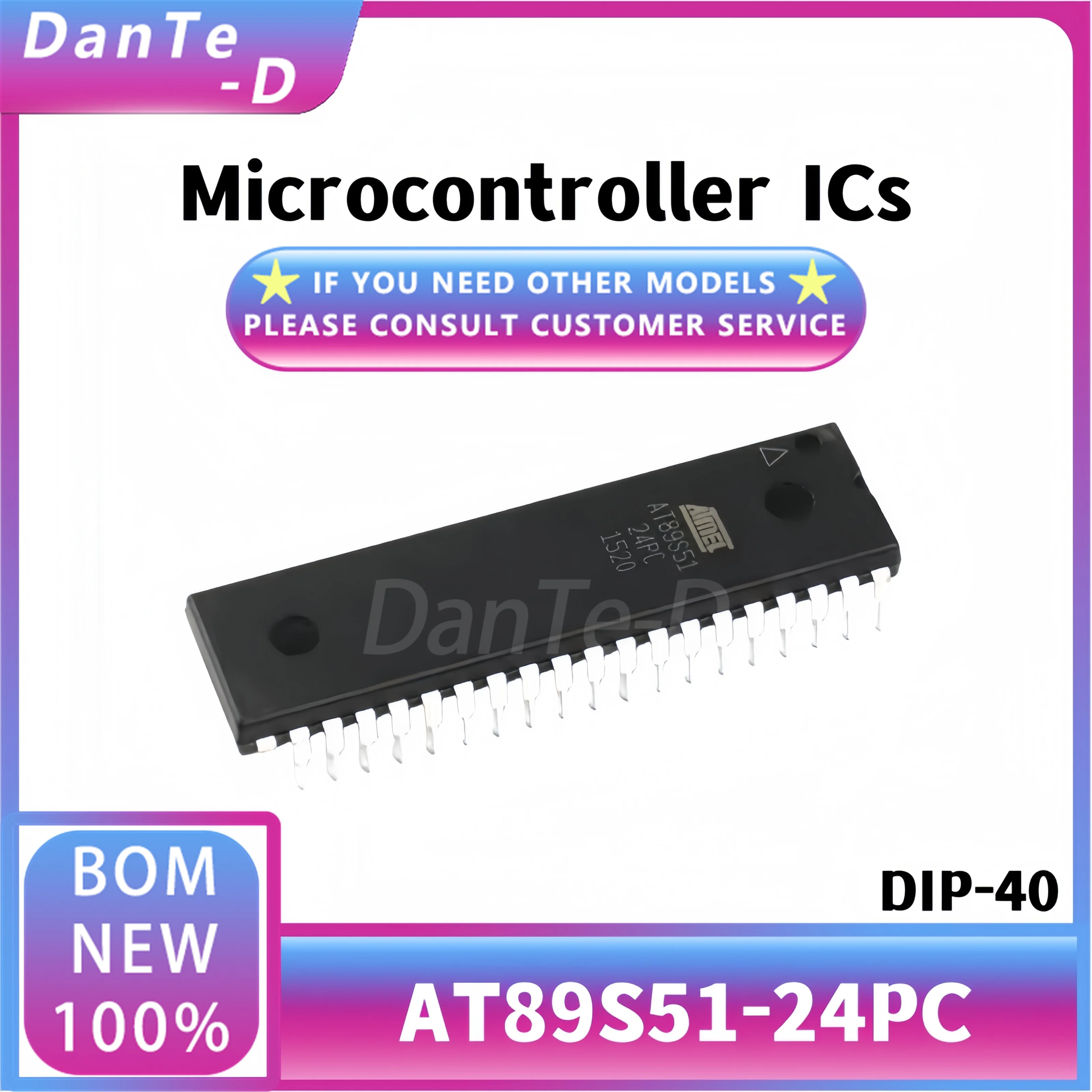 AT89S51-24PC DIP-40 single chip integrated circuit IC control chip original authentic