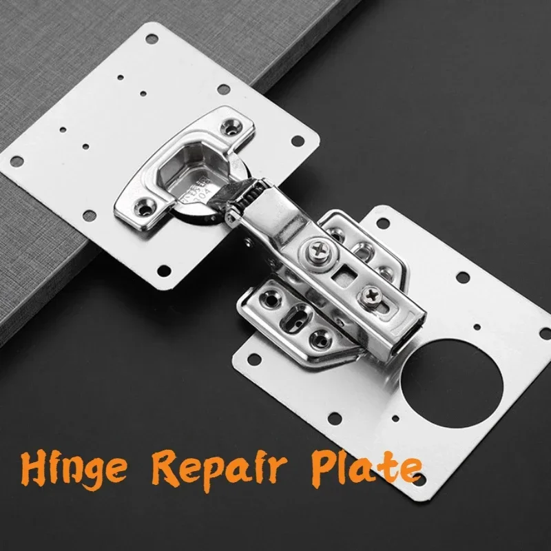 2/4/8PCS Cabinet Hinge Repair Plate Stainless Steel Hinge Repair Mounting Fixing Plate With Screws Furniture door hinge