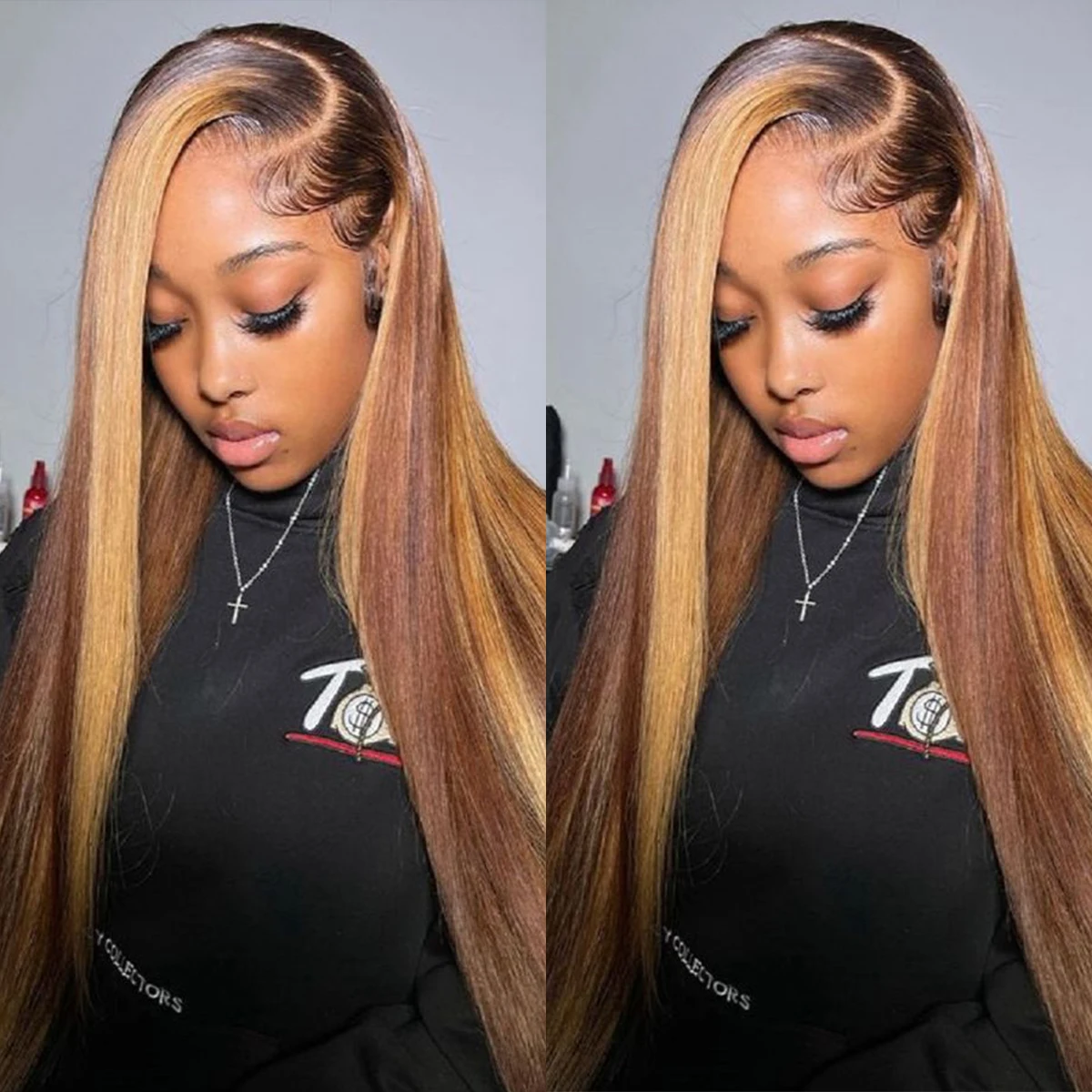 200 Dichtheid 4/27 Hoogtepunt Rechte Pruik Menselijk Haar 13x6 Hd Kant Frontale Pruik Pruiken 40 Inch 100% Braziliaanse Menselijk Haar Pruik Voor Vrouwen