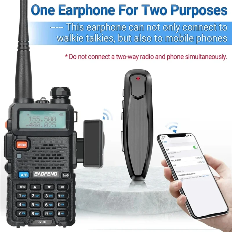 Excellent-For Baofeng Walkie Talkie Wireless Bluetooth PTT Headset For Baofeng Walkie Talkie Headset Hands-Free K Plug Earpiece