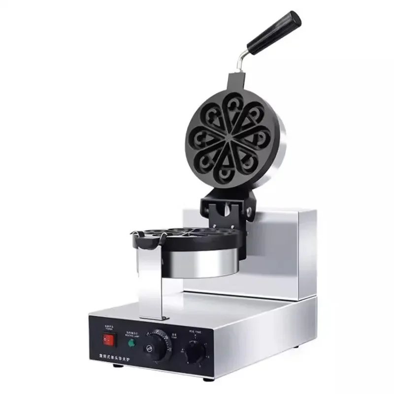 Waffle Maker Commercial Drop Muffin Maker Lattice Shaped Heart Waffle Oven Single Head Rotary Machine